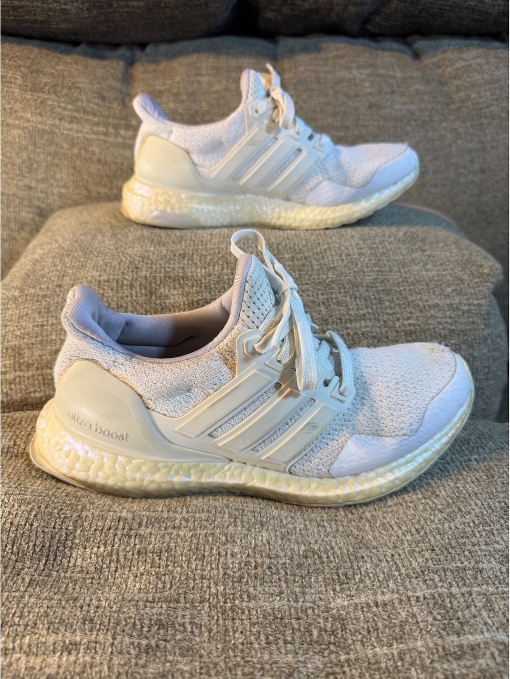 adidas UltraBoost 1.0 "Aged Boost" Triple White Sneaker Women's Size 6.5